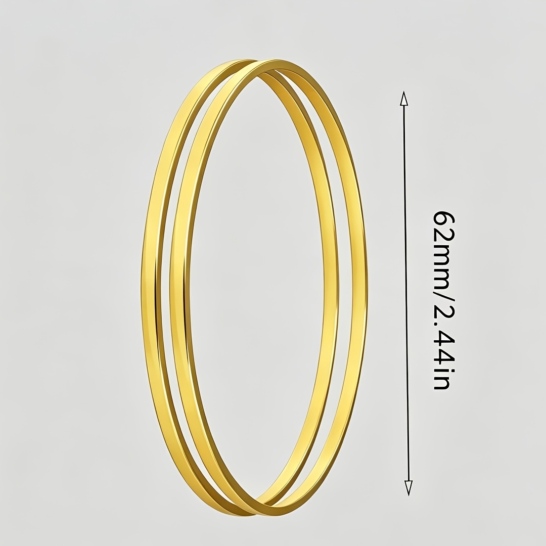 2pcs Women's Modern Stackable Round Bangle Set